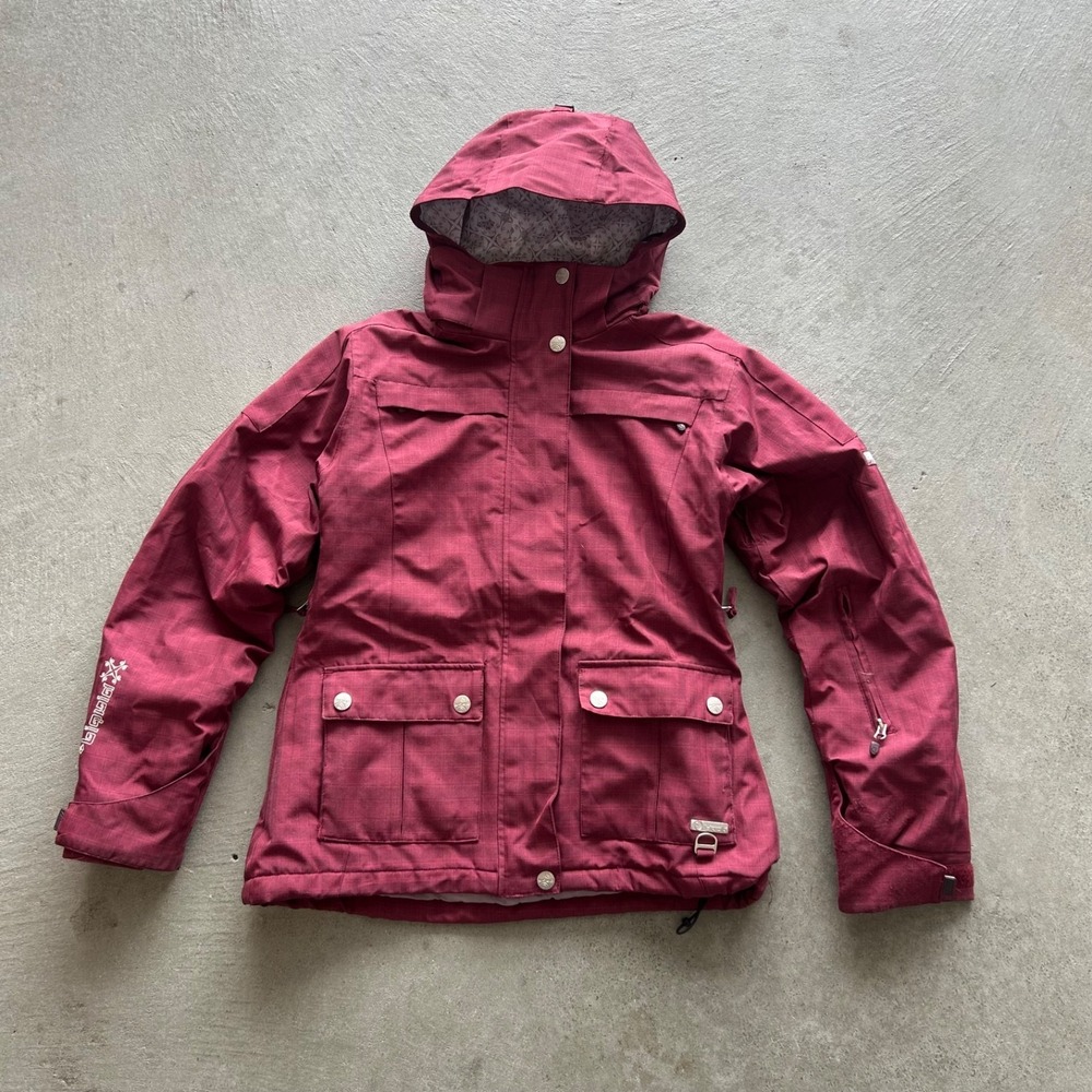 Liquid Boardwear Jacket Size Medium Red Hooded Ski Snowboard Venture Winter Coat